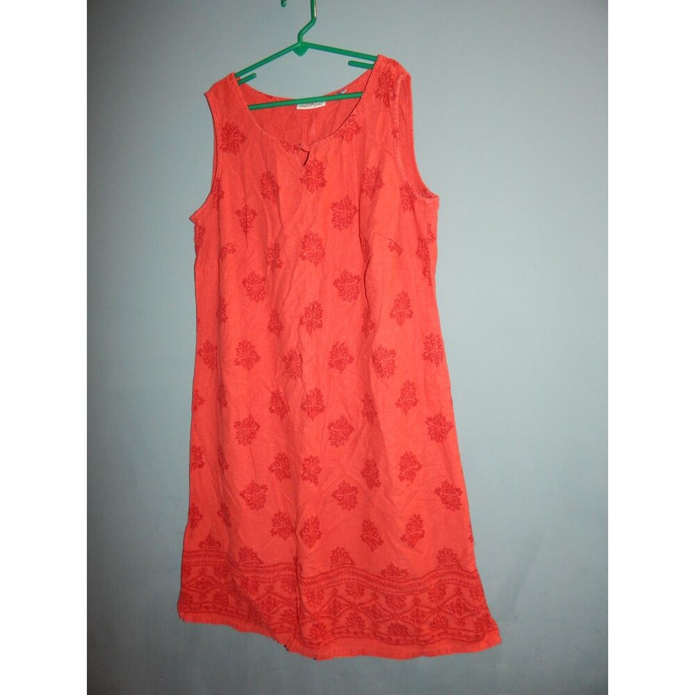 WHITE STAG women's small vintage red sandstone printed summer tank dress